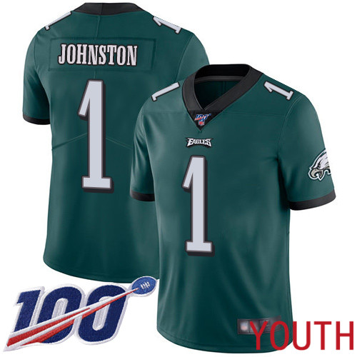 Youth Philadelphia Eagles 1 Cameron Johnston Midnight Green Team Color Vapor Untouchable NFL Jersey 1